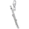 Sterling Silver Flute Charm with Lobster Claw Clasp, Charms for