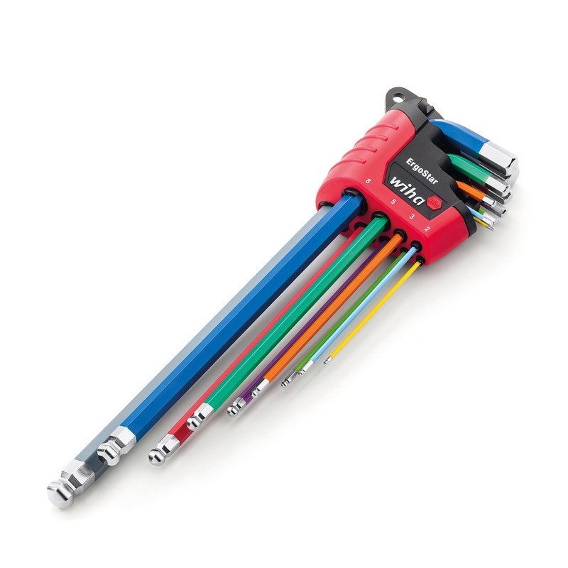 Wiha 369E9 °F ErgoStar Metric Allen Key Set 9 Piece