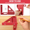3D Multi-Angle Measuring Square Ruler, Aluminium Alloy 45°/90° Miter Triangle