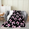 Feelyou Pink Black Bow All Season,Bed Blanket for Sofa Couch