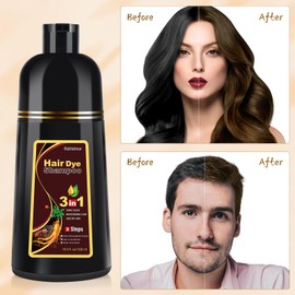 Bablabear Brown Hair Dye Shampoo for Gray Hair Coverage,Instant Hair Color Shampoo for Women and Men.500ml