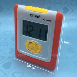 VISIONU English Talking LCD Digital Alarm Clock with Big Time Display and Loud Voice and Snooze, for Blind People or Visually Impaired People or Low Vision (Orange)