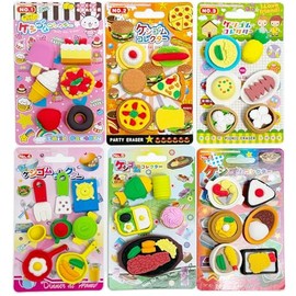 Poppy Rubber Collector Eraser Pretend Play Set of 6 Types