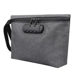 Key Pouch for Valuables, Small Safe, Security, Handbag, Storage Bag, Anti-Theft, Collecting Pouch, Document Bag, Travel Bag, For Money, Portable Convenience (Gray)