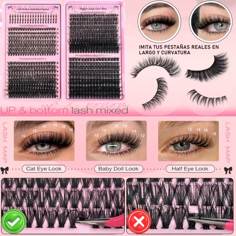 Extensiones De Pestañas Queenice Xz46810-39 D Negro 1.2cm