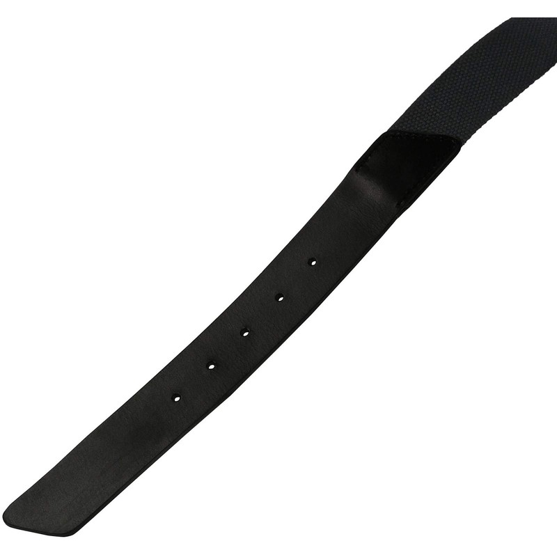 HC Men's Premium Leather Belt with Fabric Insert - black