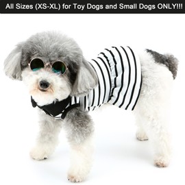 Zunea Striped Dog Dresses for Small Dogs Girl Summer Princess Dress with D-Ring Soft Breathable Puppy Clothes Sleeveless Pet Dog Cat Skirt Doggy Chihuahua Toy Poodle Apparel S