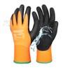 SUPREMETTF Waterproof Thermal Work Gloves, Double Latex Coated, Orange-Black, Size