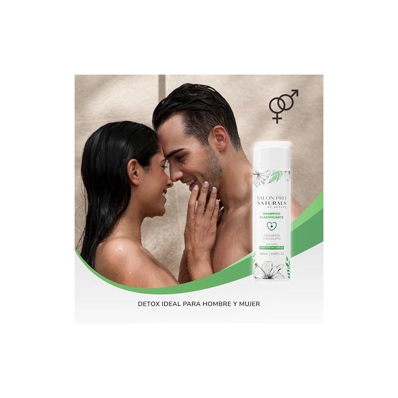 Shampoo Detox Profesional Anticaspa Natural con Menta | Hombre y
