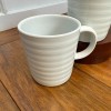 Crate & Barrel Roulette White Ribbed Mugs Spal Porcelain Portugal
