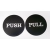 Push Pull Round Door Sign (Black)