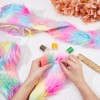 SUPERFINDINGS Pack of 2 Colourful 1.5 m White Faux Fur