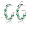 Razzberry Sparkling Rhodium Plated Zircon Hoop Earrings, Brilliant Statement Fashion