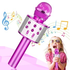 Hapikids Karaoke Machine, Girls Birthday Presents 4 5 6 7 8 9 Year Old Girl Gifts for 3-10 Year Olds Girl Toys Age 3-12 Teenage Girls Gifts Microphones Toys Purple