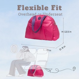 SUNNY BIRD Gym Duffel Bag for Women, Weekender Overnight Bag for Travel (Peony)