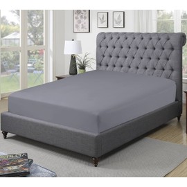 Sapphire collection 300 Thread Count 100% Egyptian Cotton Fitted Sheets (Double, Grey)