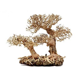 Bonsai Driftwood Aquarium Tree DLS (9 Inch Height x 12 Inch Length) Natural, Handcrafted Fish Tank Decoration | Easy to Install