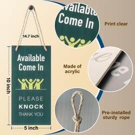 Do not Disturb Office Sign for Door Office Hanger Sign Double-Sided Vertical Sign, with Mandala Pattern, Welcome Please Knock, In Session Do Not Disturb, 5x10 Inches