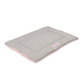THE LICKER STORE DBD3005B-XL Flora 41" x 27" Extra Large Classic Cottage Linen/Plush Ultra Soft Reversible Pet Bed & Crate Mat with Washable Cover, Bubblegum