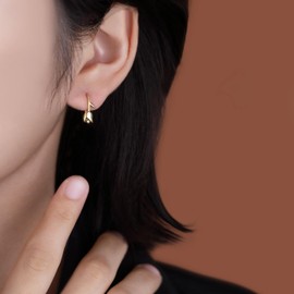 Reffeer Solid 925 Sterling Silver Flower Crawler Cuff Earrings Wraps for Women Teen Tulip Flower Wrap Earrings (B-18K Gold)