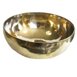 Therapy Singing Bowl Sangha Gold 300-400 g Handmade Nepal 3-Piece Sound Massage Set + Clapper and Accessories 81601-0