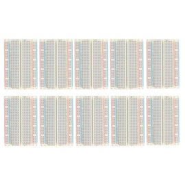 KKHMF 10pcs 400 Holes Mini Breadboard Laboratory Board Jumper Wire Power Rail 8.4*5.5CM for Arduino
