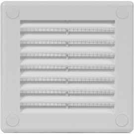 HVAC OV 3" x 3" Inch (Grille Dimensions) White Plastic Square Vent Cover - HVAC Air Return Grille - Built-in Protection Screen - 4" x 4" Inch (External Dimensions)