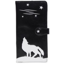 Shag Wear Women's Premium Vegan Clutch Cardholder Wallet Zipper Purse with Pretty Black Wolf