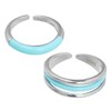 SAFIGLE 2pcs Rings Aesthetic Adjustable Rings Women Fashion Jewelry Birthday