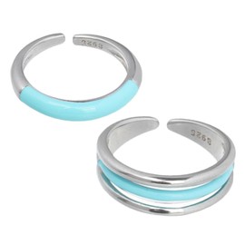 SAFIGLE 2pcs Rings Aesthetic Adjustable Rings Women Fashion Jewelry Birthday