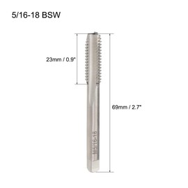 sourcing map Machine Tap 5/16-18 BSW Thread H2 High Speed Steel Screw Thread Taps Threading Tapping Tool 2pcs