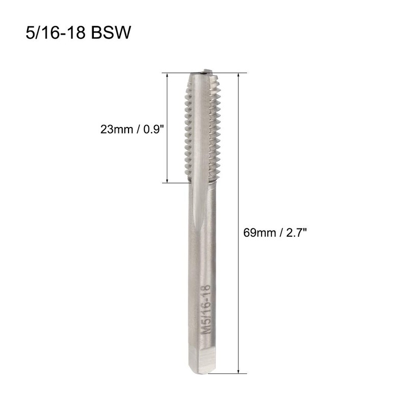 sourcing map Machine Tap 5/16-18 BSW Thread H2 High Speed