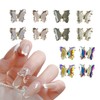 Loospuce Rhinestones for Nails, 12 Pcs 3D Butterfly Nail Charms
