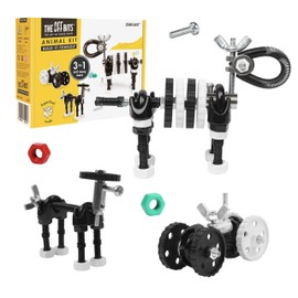 The Off Bits Build Your Own Animal Robot, Educational Stem Building Toys for Kids Age 6 7 8 9+ Year Old, Zebra Robot Stem Toys Engineering Kit, Construction Toys Steam Gift for Boys Girls