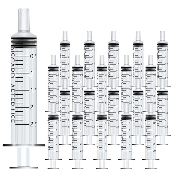 Mooshy Pack of 20 2 ml Syringes Without Needles Plastic