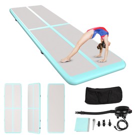 10ft Inflatable Gymnastics Mat with Electric Pump,4 Inch Thick Exercise Mat for Tumbling Gym Mat for Home Use/Tumble/Gym/Training/Cheerleading/Water