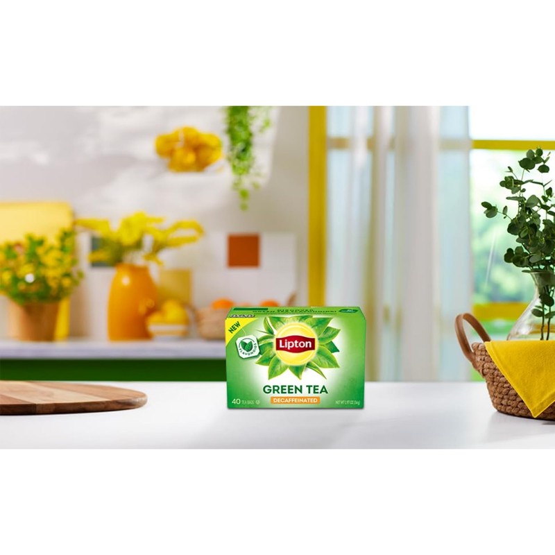 Lipton Decaf Green Tea Bags, Unsweetened Iced or Hot Tea