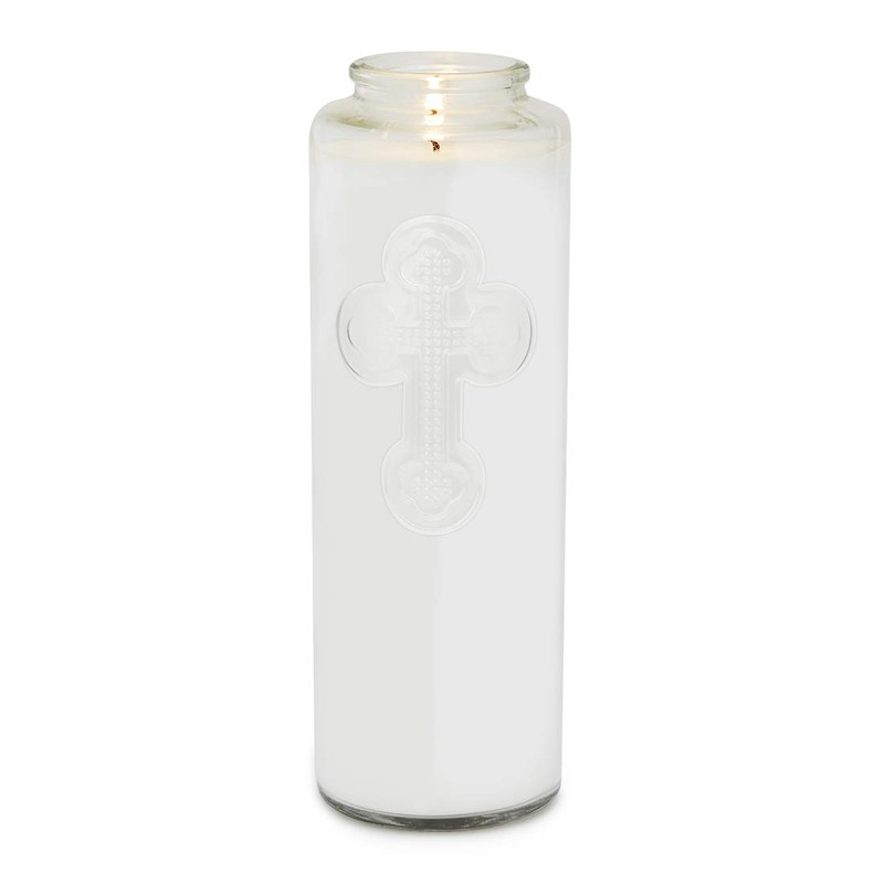 Root Candles 7-Day Clear Glass Devotional Prayer Candle, Saint Michael