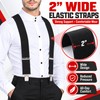Men’s Heavy-Duty 2-Inch X-Back Suspenders with Adjustable Elastic Straps and