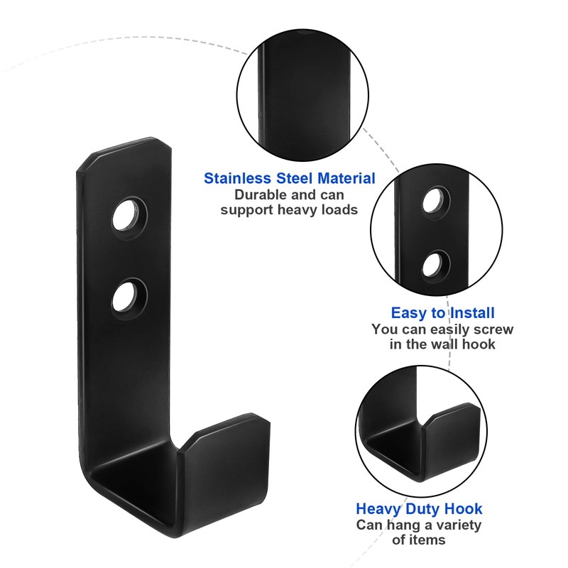 AOROPS Pack of 6 Heavy Duty Wall Hooks, J Shape