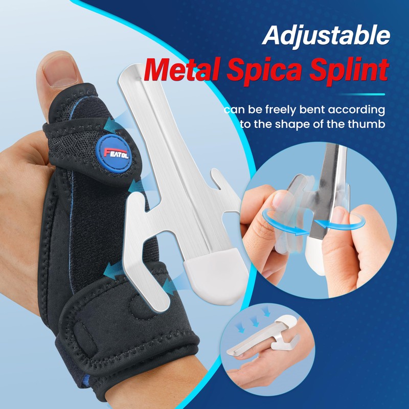 FEATOL 2 Pack Thumb Brace for De Quervains Tenosynovitis, Thumb