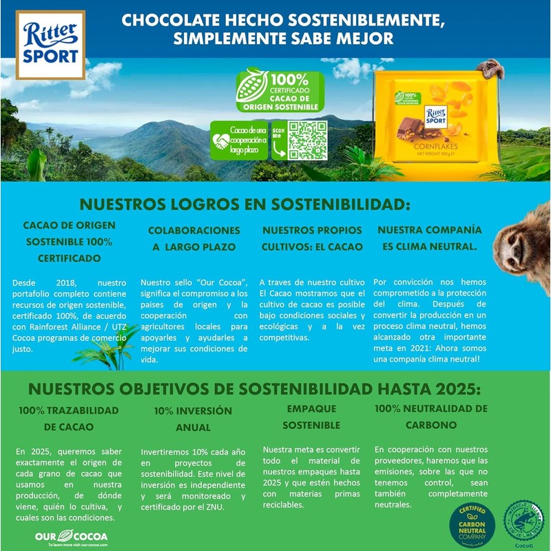 Ritter Sport Alpine Milk Chocolate Bar