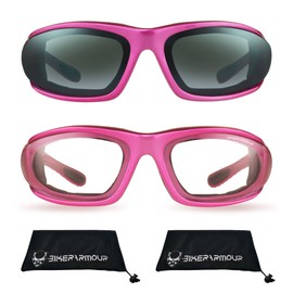 Bikershades Pink Motorcycle Riding Glasses Foam Padded SMALL for Women and Girls3