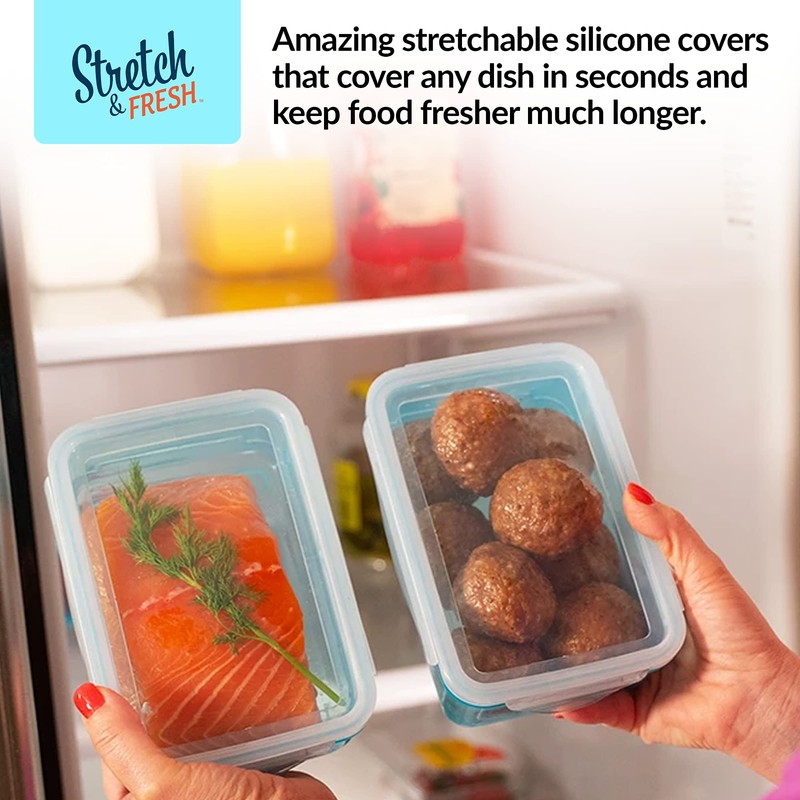 EMSON STRETCH and FRESH Silicone Food Storage Containers Airtight Lids
