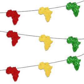 Y 9pcs Glitter Banner for Black History Month Freedom Day Theme Party Background Decorations African American Independence Day Party Decor Supplies