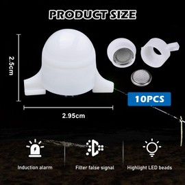 Bite Alarm - Electronic Fishing Bite Alarm Pack of 10 Sensitive Electronic Bite Alarm with LED Light Indicator, Fish Bite Alarm for Fishing