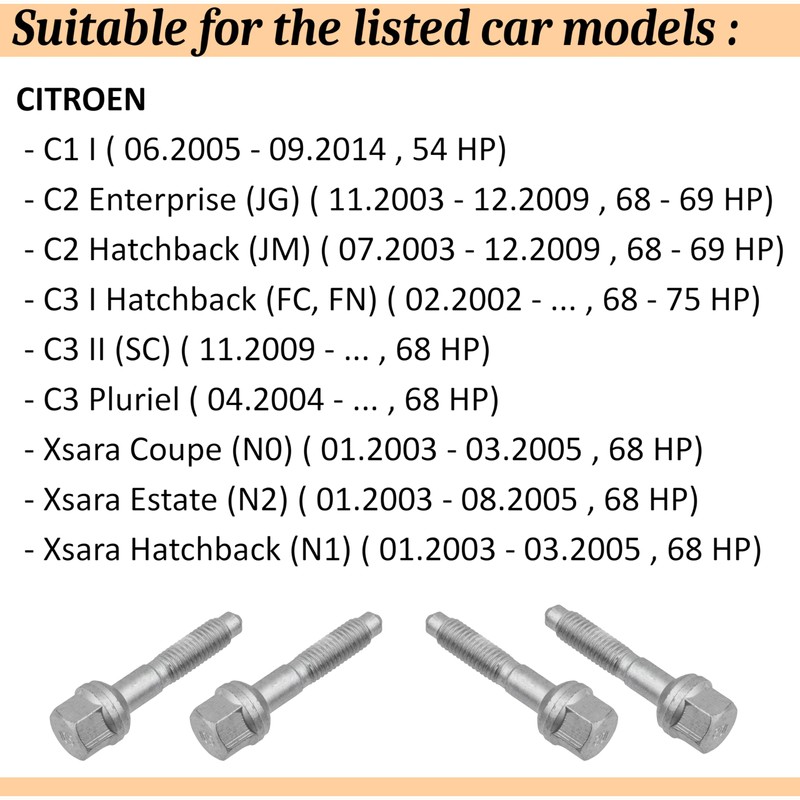 AERZETIX - C70441 - Set of 4 Bolts, Holder for