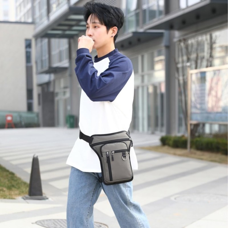 YACHUN Leg Bag, Waist Pouch, Large Capacity, Waterproof, Multi-functional, Size