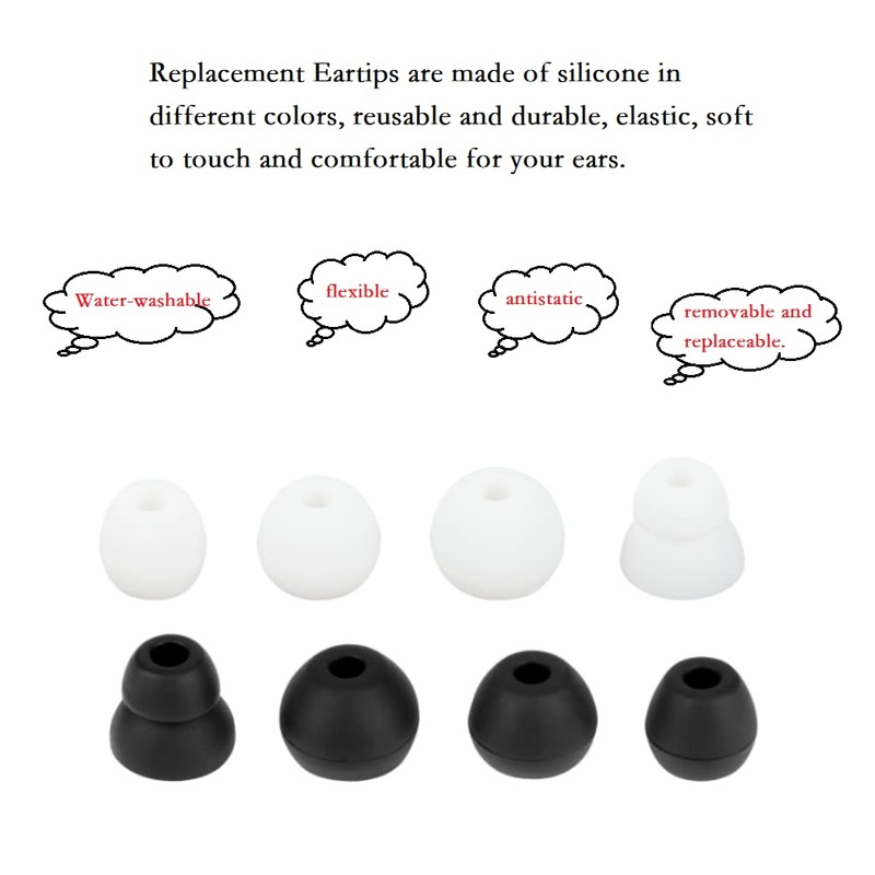 Replacement Earbuds Silicone Earbuds Buds Set 8 Pairs Compatible with