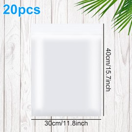 Pack of 20 Large Transparent Zip Bags Resealable Plastic Bags Zip Bag Set Sealing Bags Resealable Plastic Bags (30 x 40 cm)